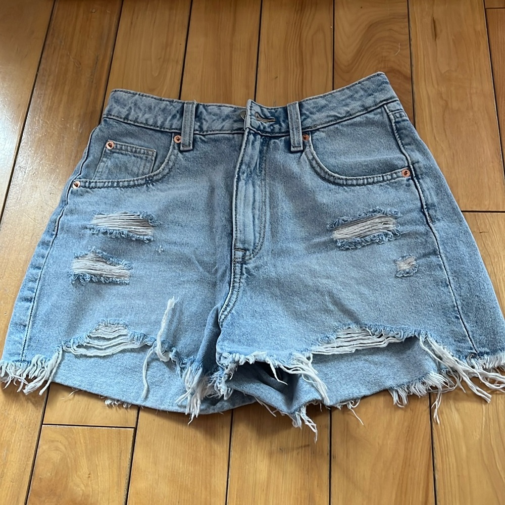 Blue denim shorts